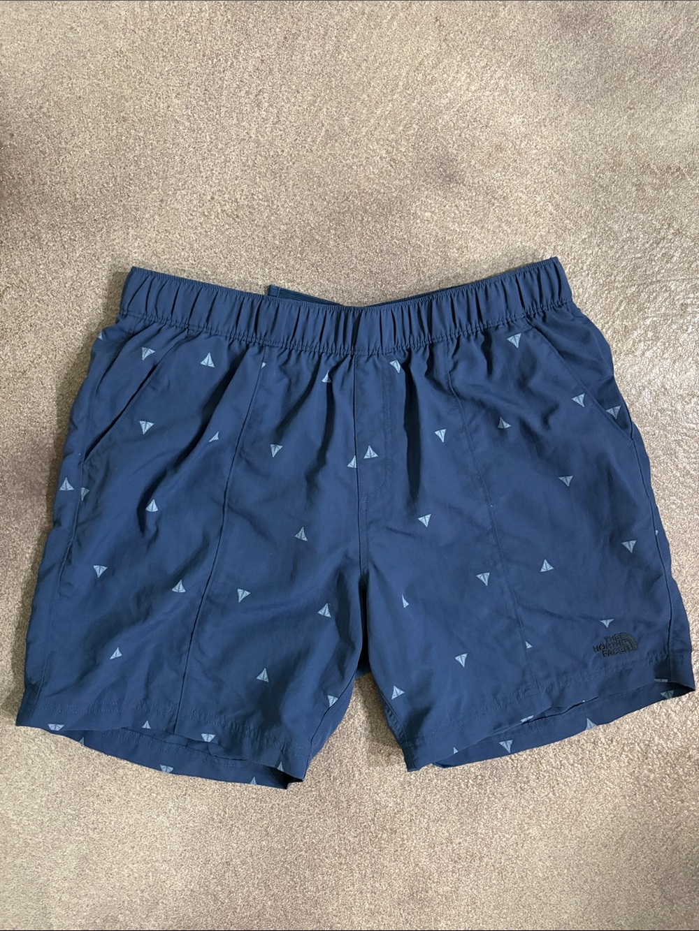 The North Face Men's Navy Swim Trunks with Light Blue (L)